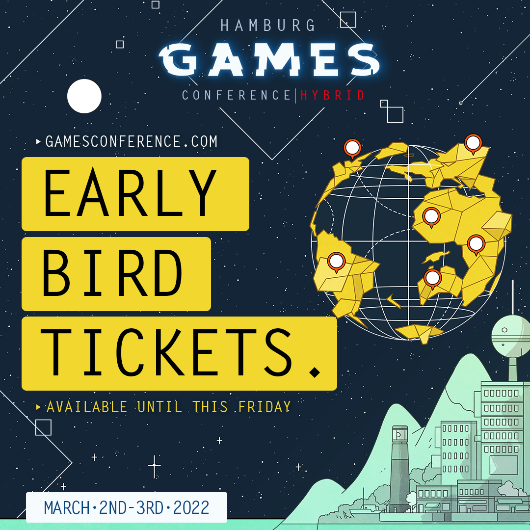 Hamburg Games Conference Social Media Posting mit Text drauf: "Early Bird Tickets"